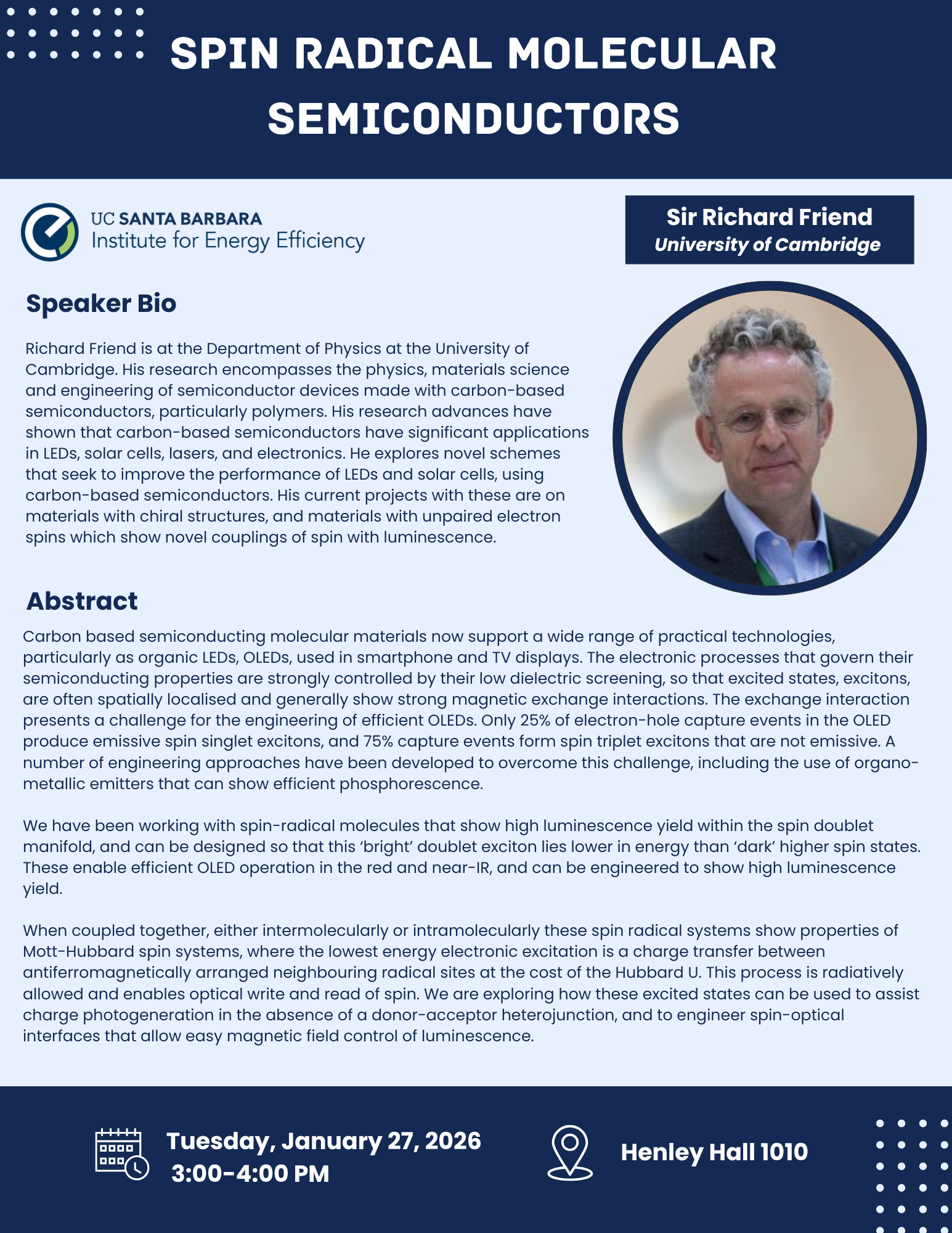 Richard Friend Seminar