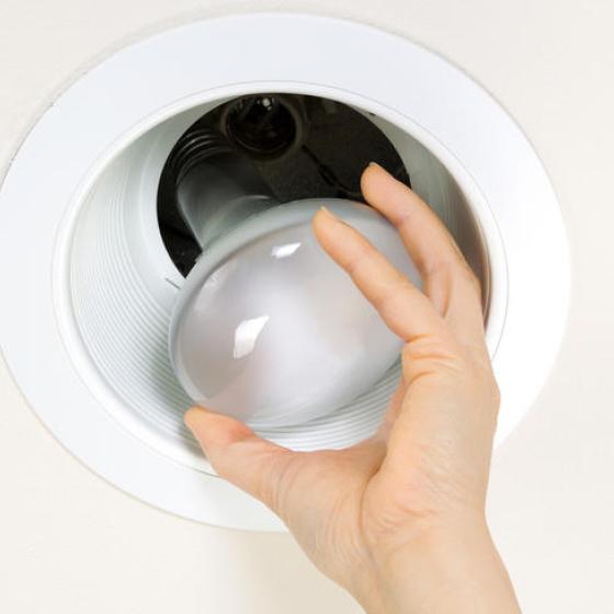 installing a lightbulb