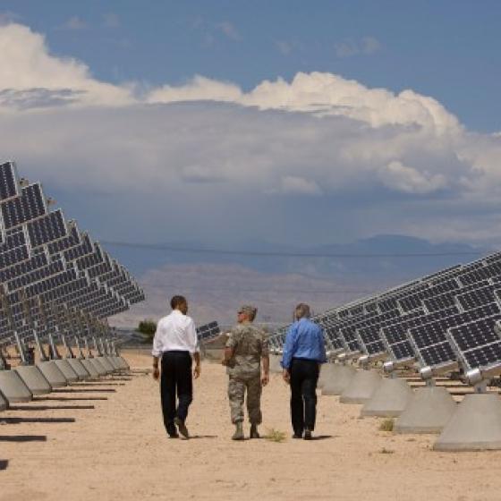 obama touring military solar farm