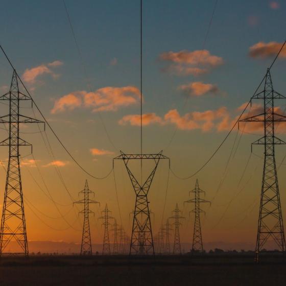 Photo of telephone wires and a sunset from Unsplash